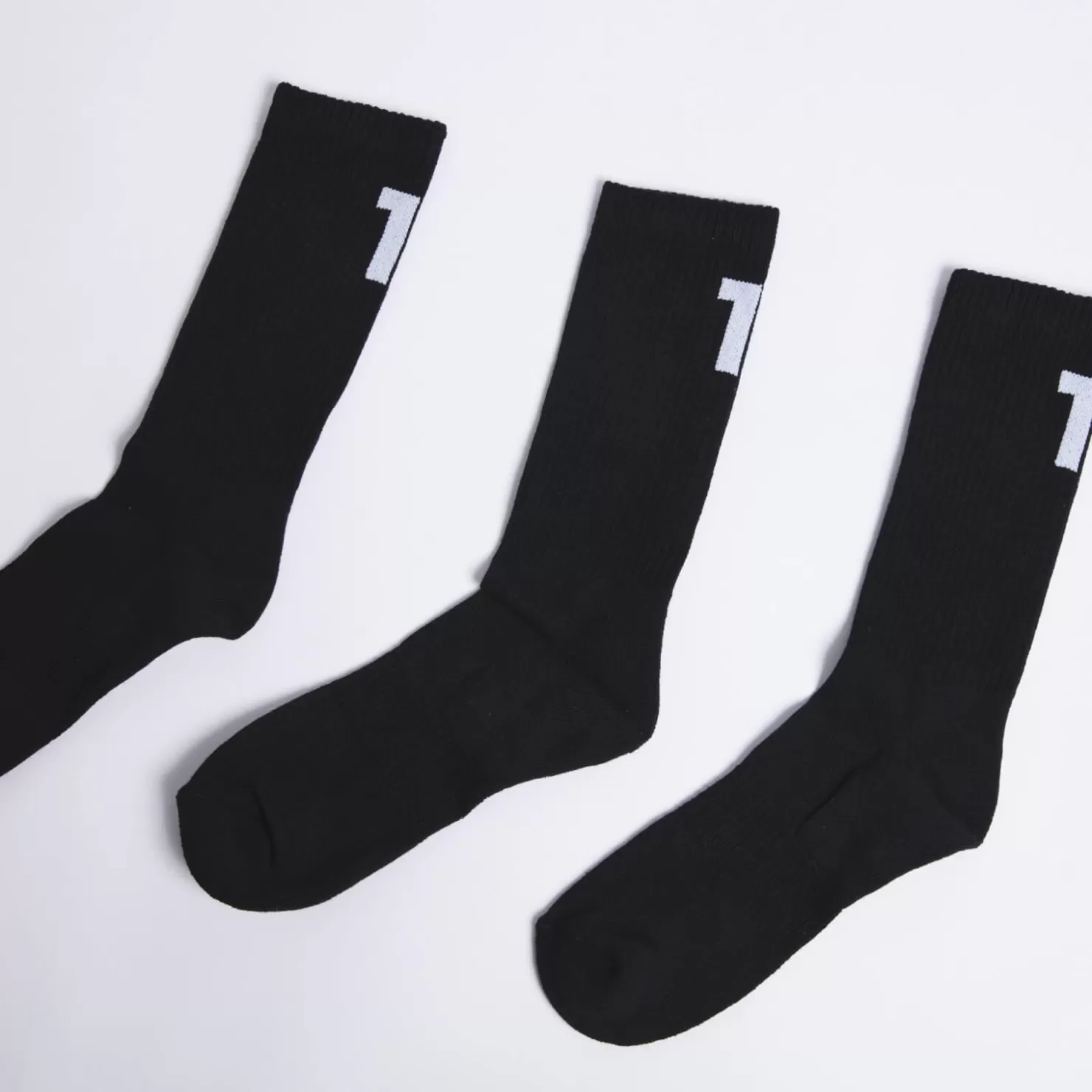 11 Degrees Socks & Underwear< 3 Pack Back Logo Socks – Black/Black/Black