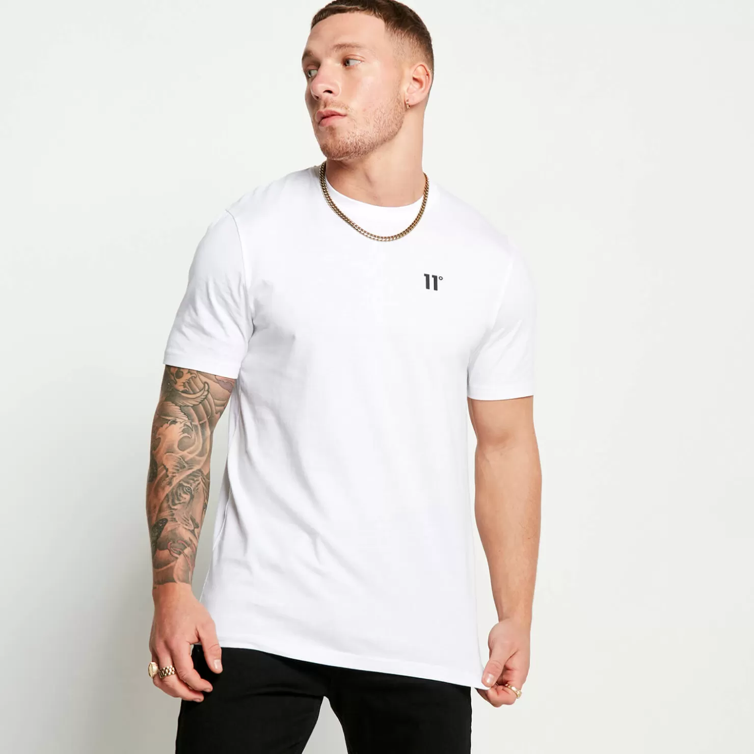 11 Degrees T-Shirts< 3 Pack Essential Muscle Fit Short Sleeve T-Shirts – Black / White / Grey Marl
