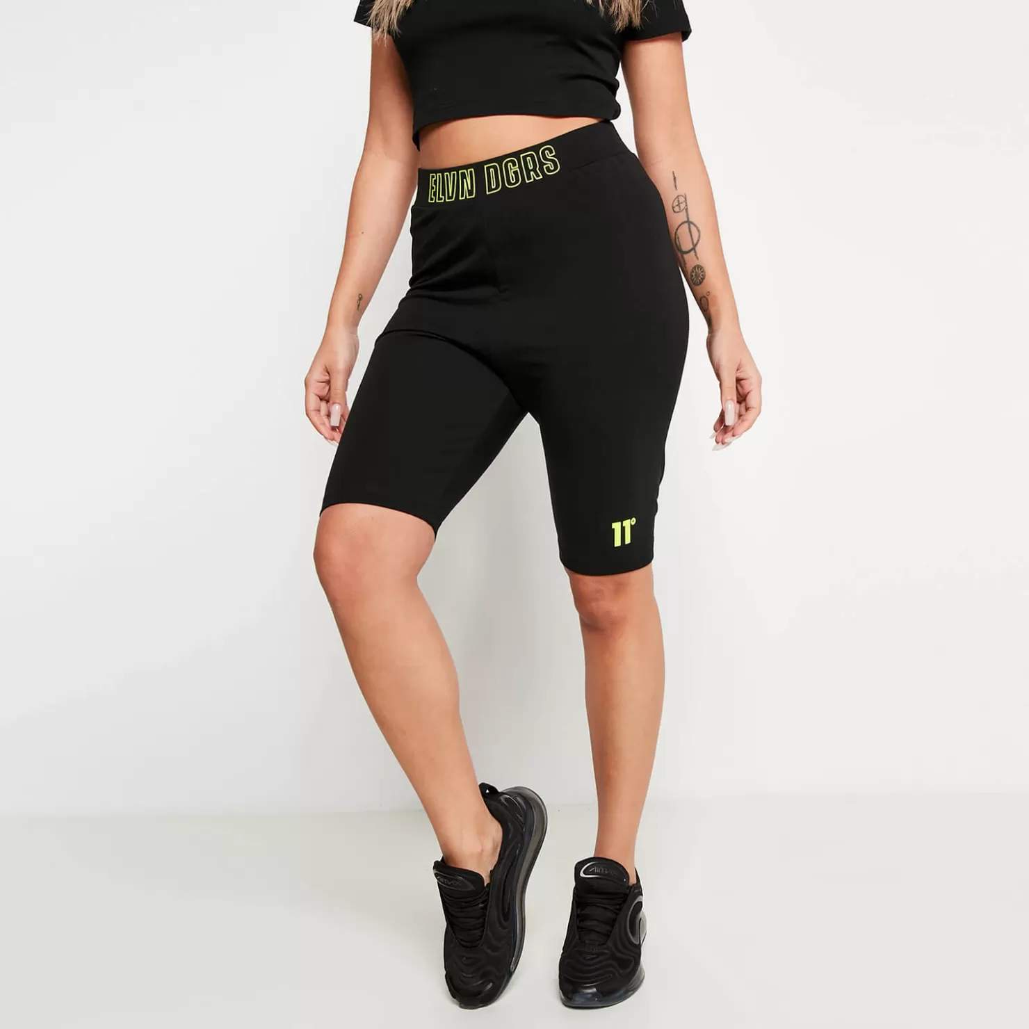 11 Degrees Shorts< Back Print Cycling Short – Black