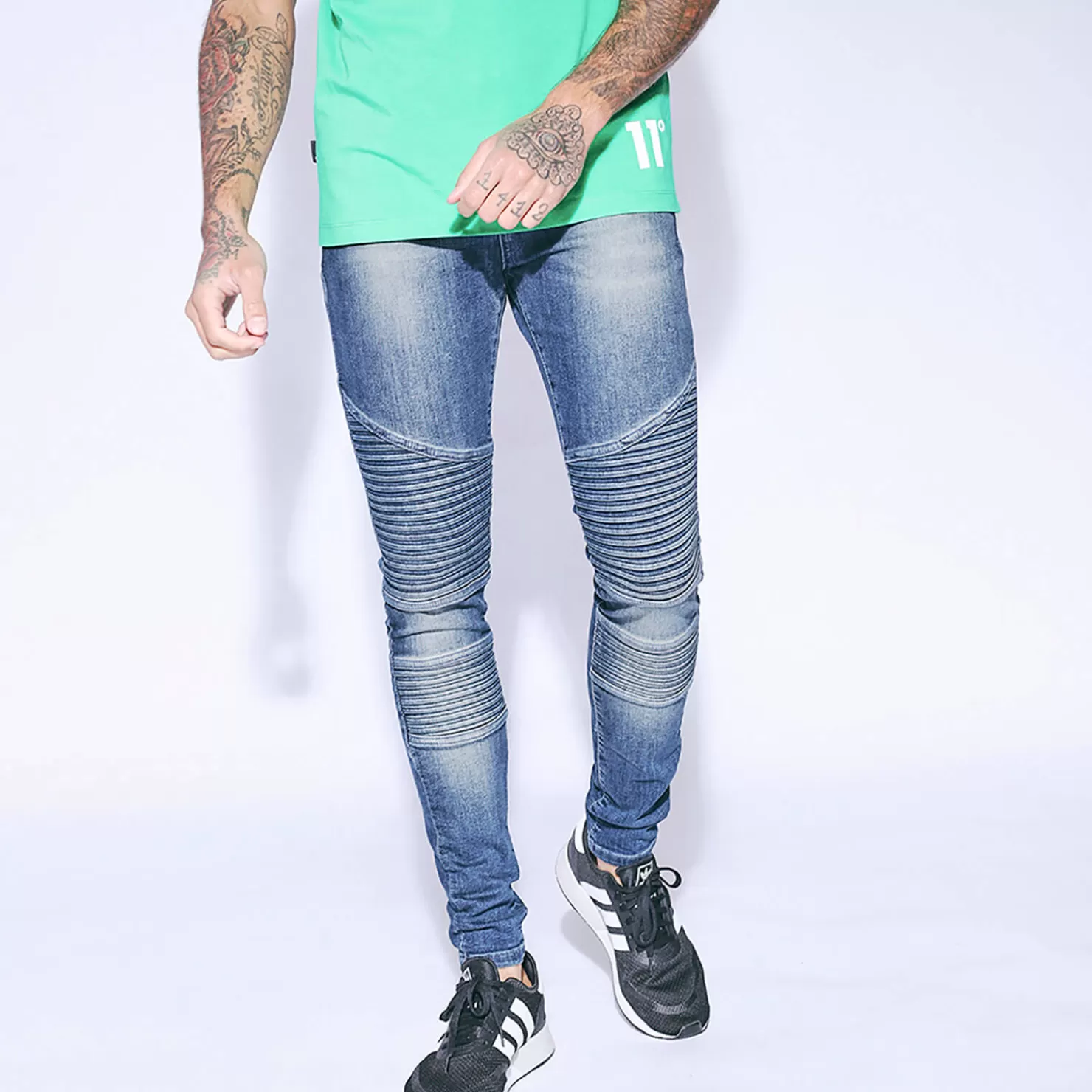 11 Degrees Jeans< Biker Jeans Skinny Fit – Vintage Wash