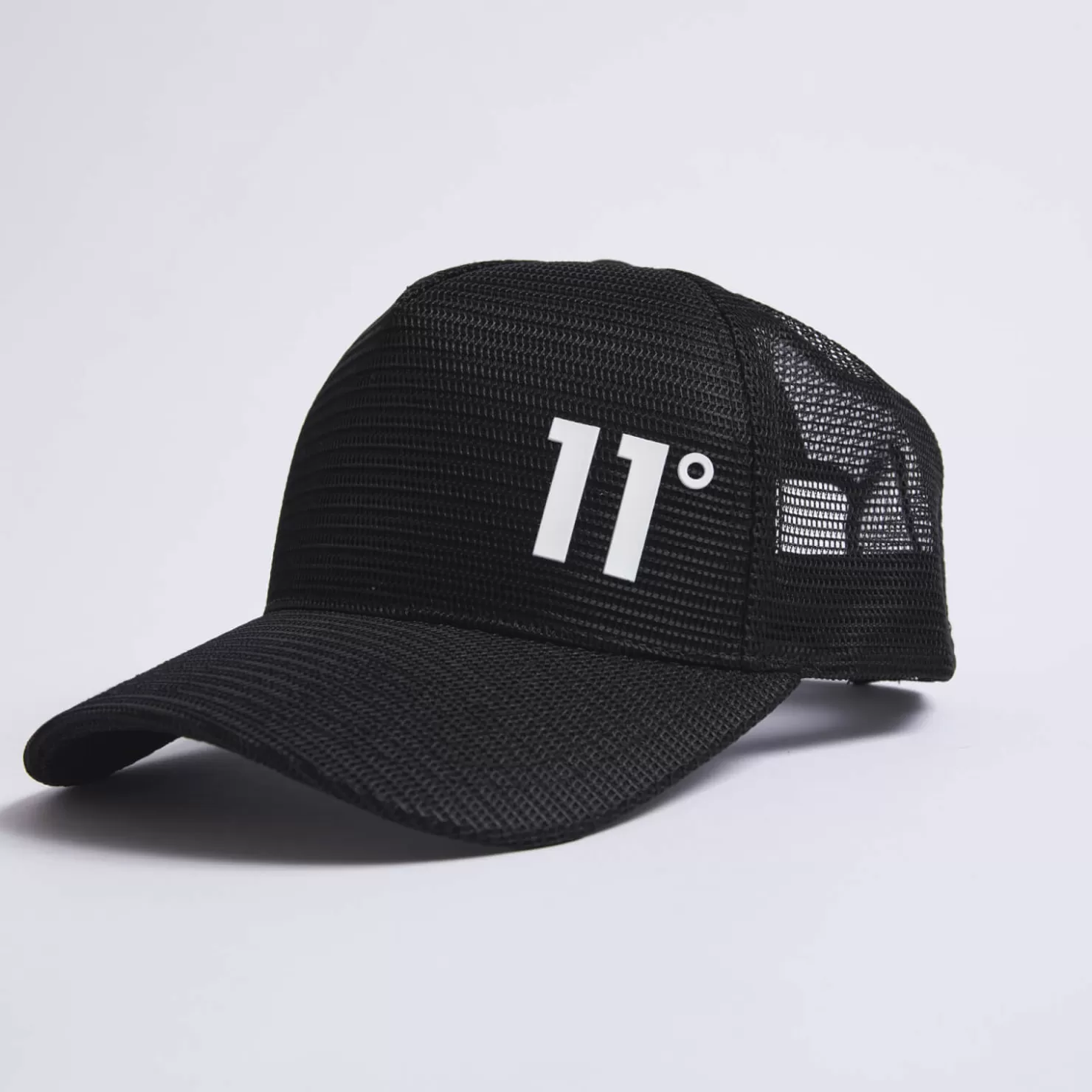 11 Degrees Caps & Hats< Closed Mesh Trucker Cap – Black