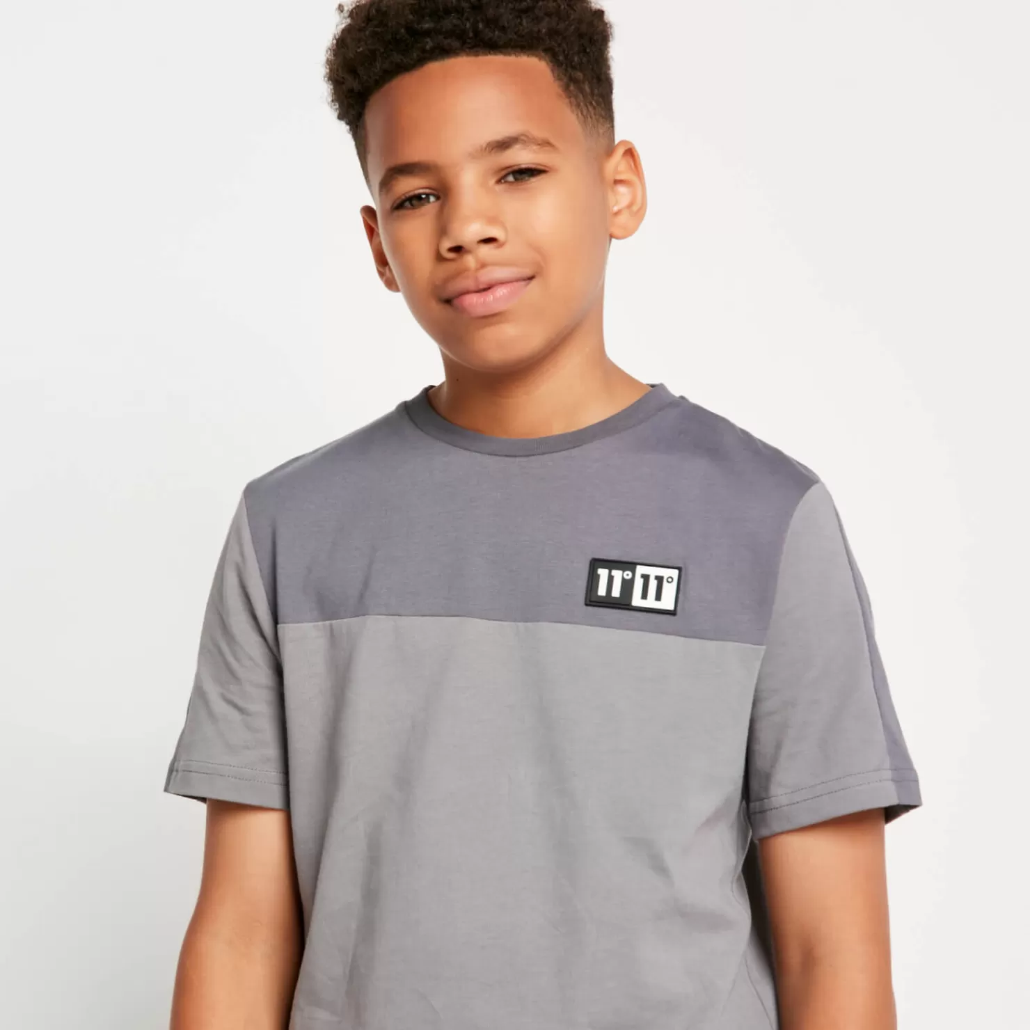11 Degrees T-Shirts< Cut And Sew Domino Poly T-Shirt – Shadow Grey/Steel