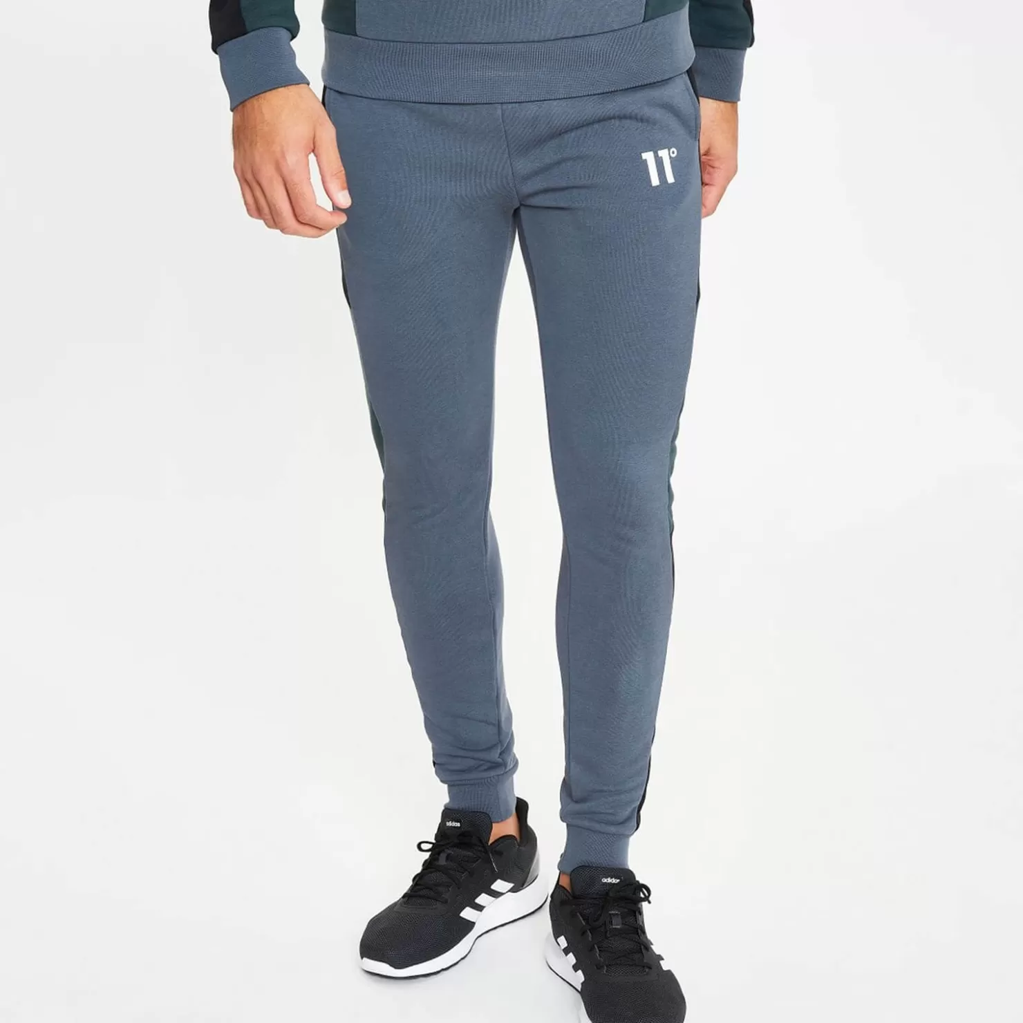 11 Degrees Joggers< Cut And Sew Joggers Skinny Fit – Anthracite / Black / Darkest Spruce Green