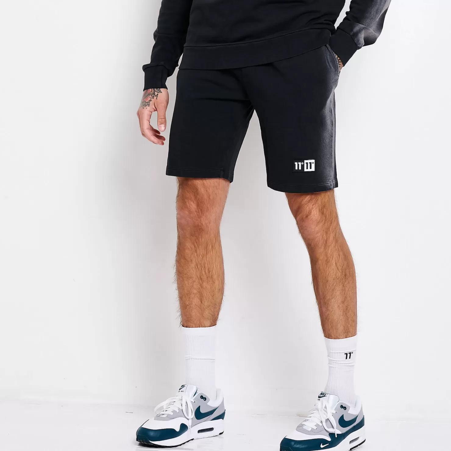 11 Degrees Shorts< Heat Stroke Sweat Shorts – Black / Grey