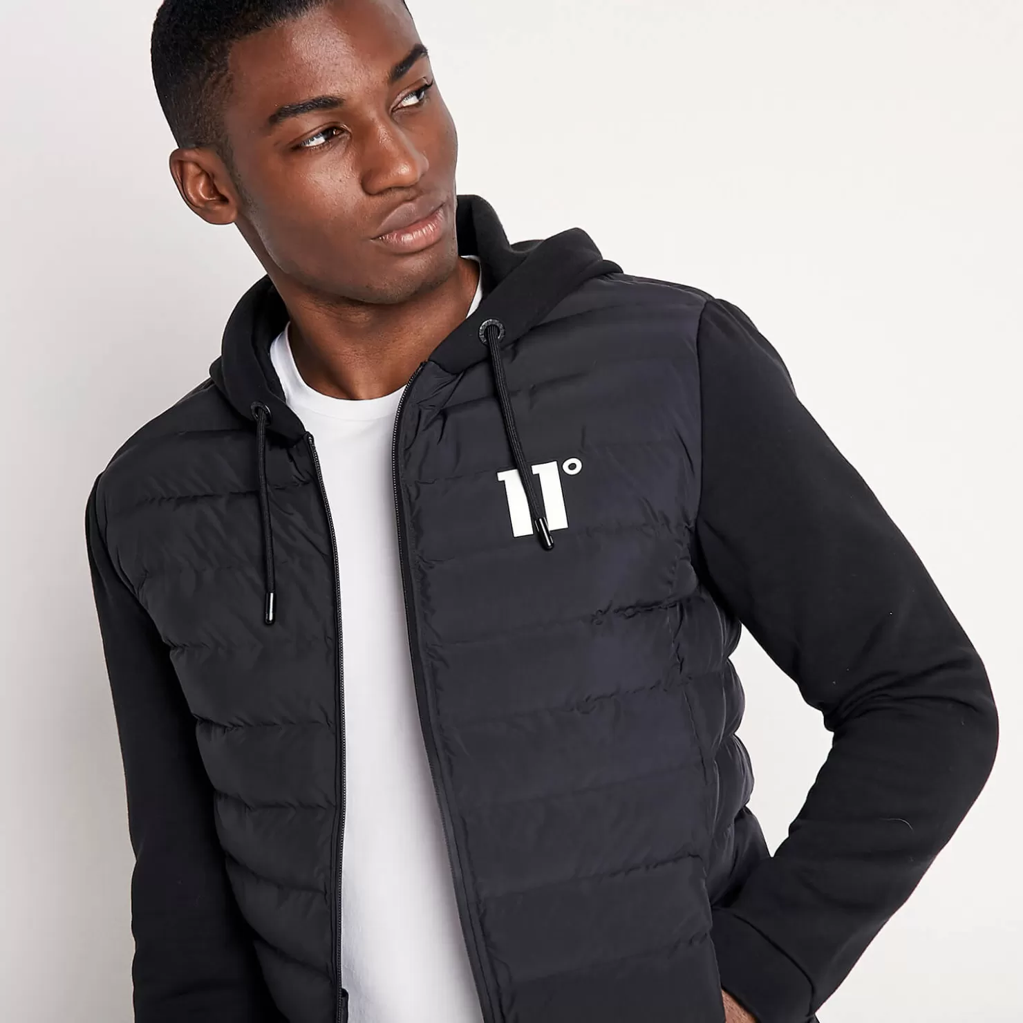 11 Degrees Jackets< Hybrid Space Jacket – Black
