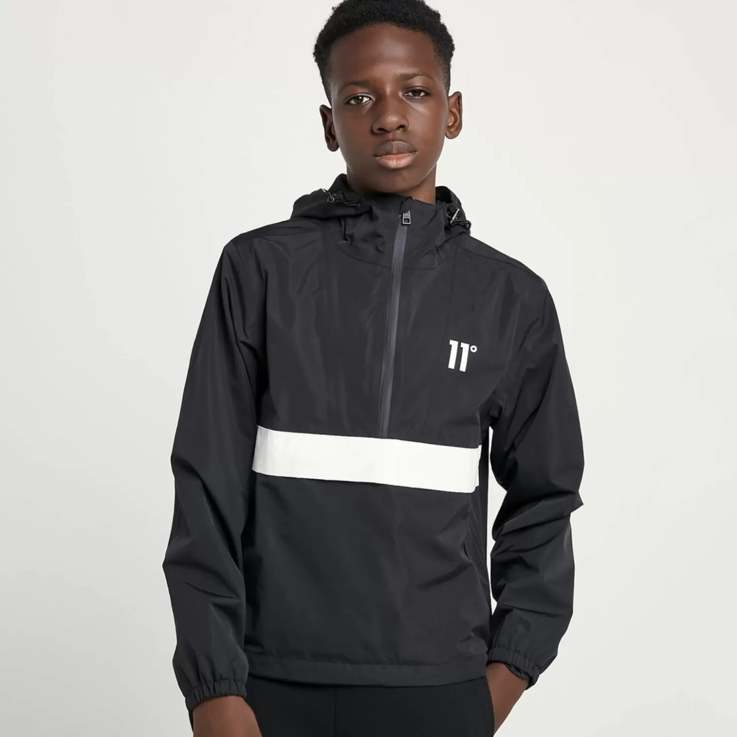 11 Degrees Jackets< Junior Colour Block Hurricane – Black / White