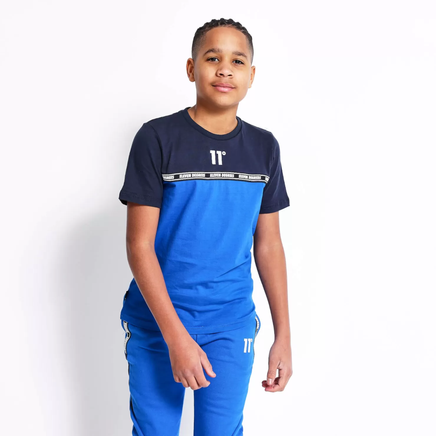 11 Degrees T-Shirts< Junior Cut And Sew Taped T-Shirt – Navy/Skydiver Blue