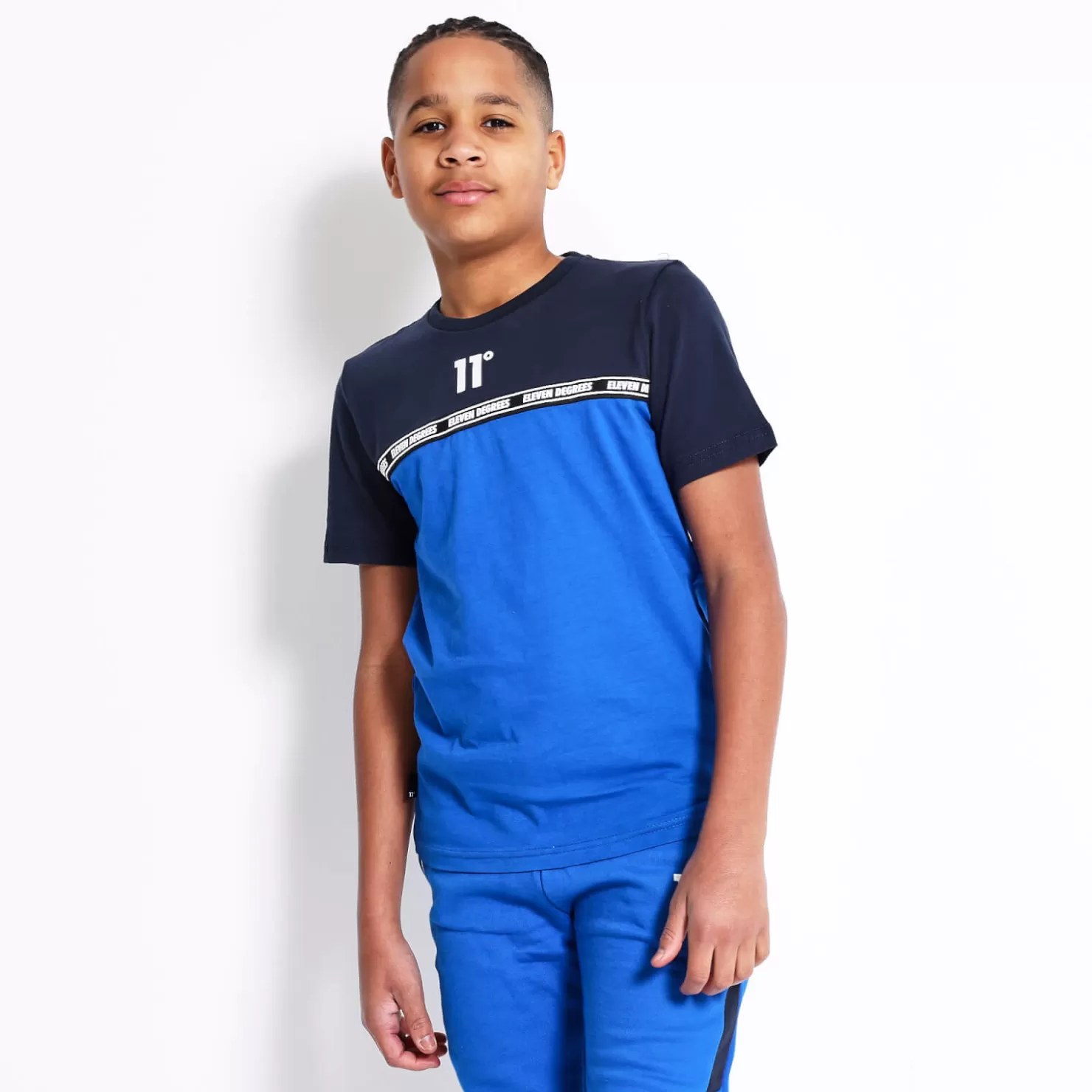 11 Degrees T-Shirts< Junior Cut And Sew Taped T-Shirt – Navy/Skydiver Blue