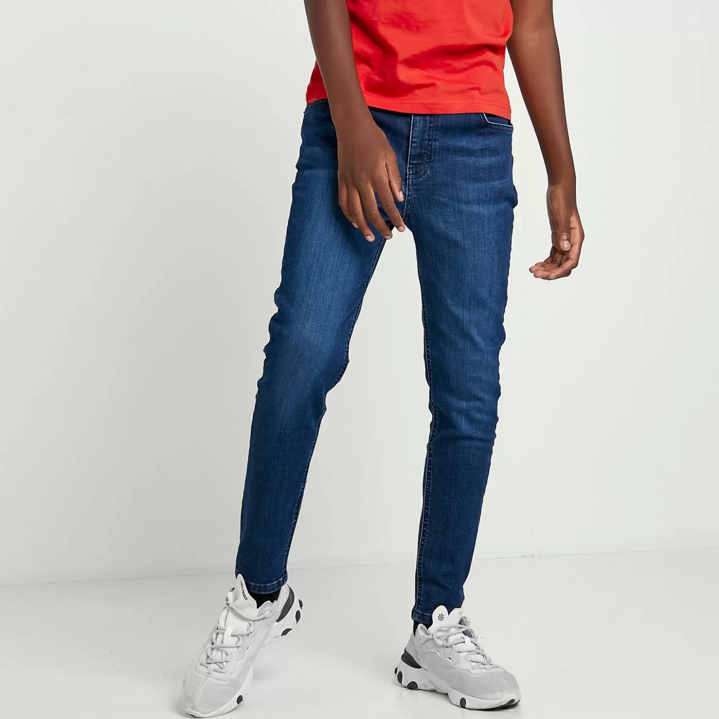 11 Degrees Jeans< Junior Sustainable Skinny Jeans – Mid Blue Wash