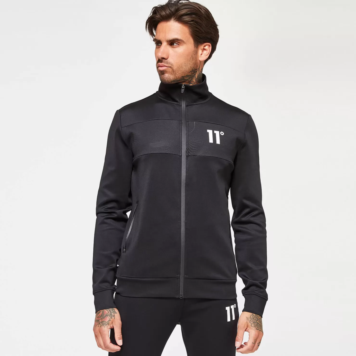 11 Degrees Tracksuits< Men'S Cut & Sew Track Top - Black