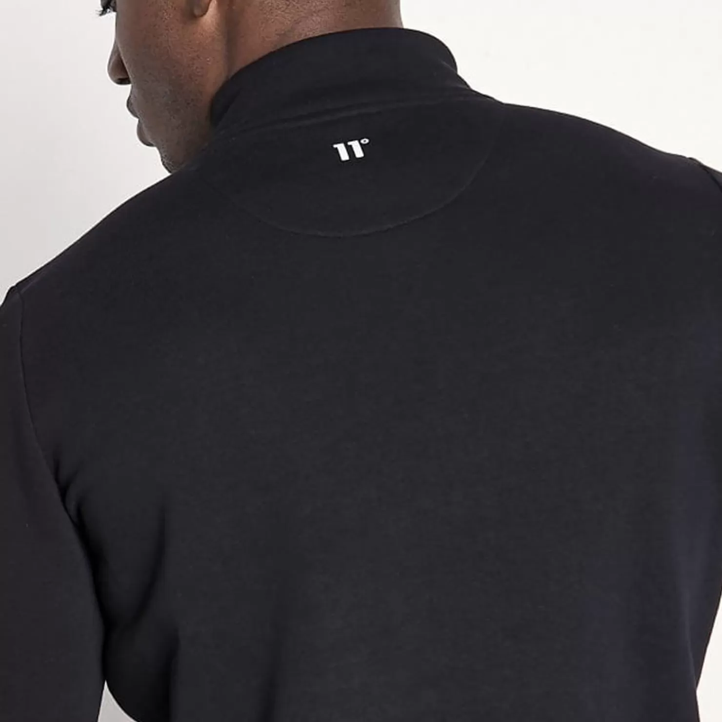 11 Degrees Sweatshirts< Mesh Tape Funnel Neck Sweatshirt – Black