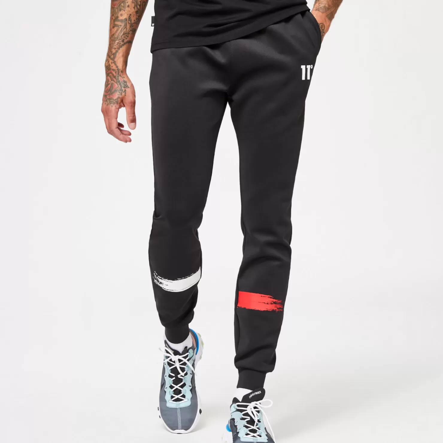 11 Degrees Tracksuits< Paint Stroke Track Pants – Black