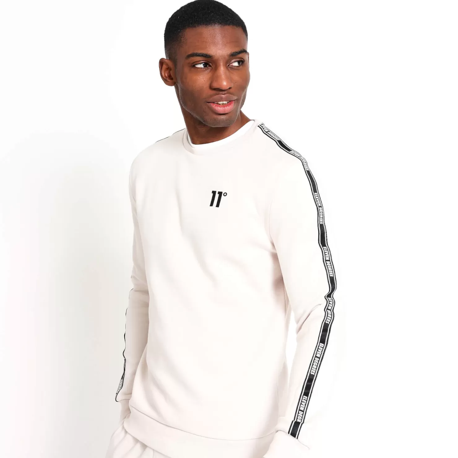 11 Degrees Sweatshirts< Taped Sweatshirt - Seed Beige