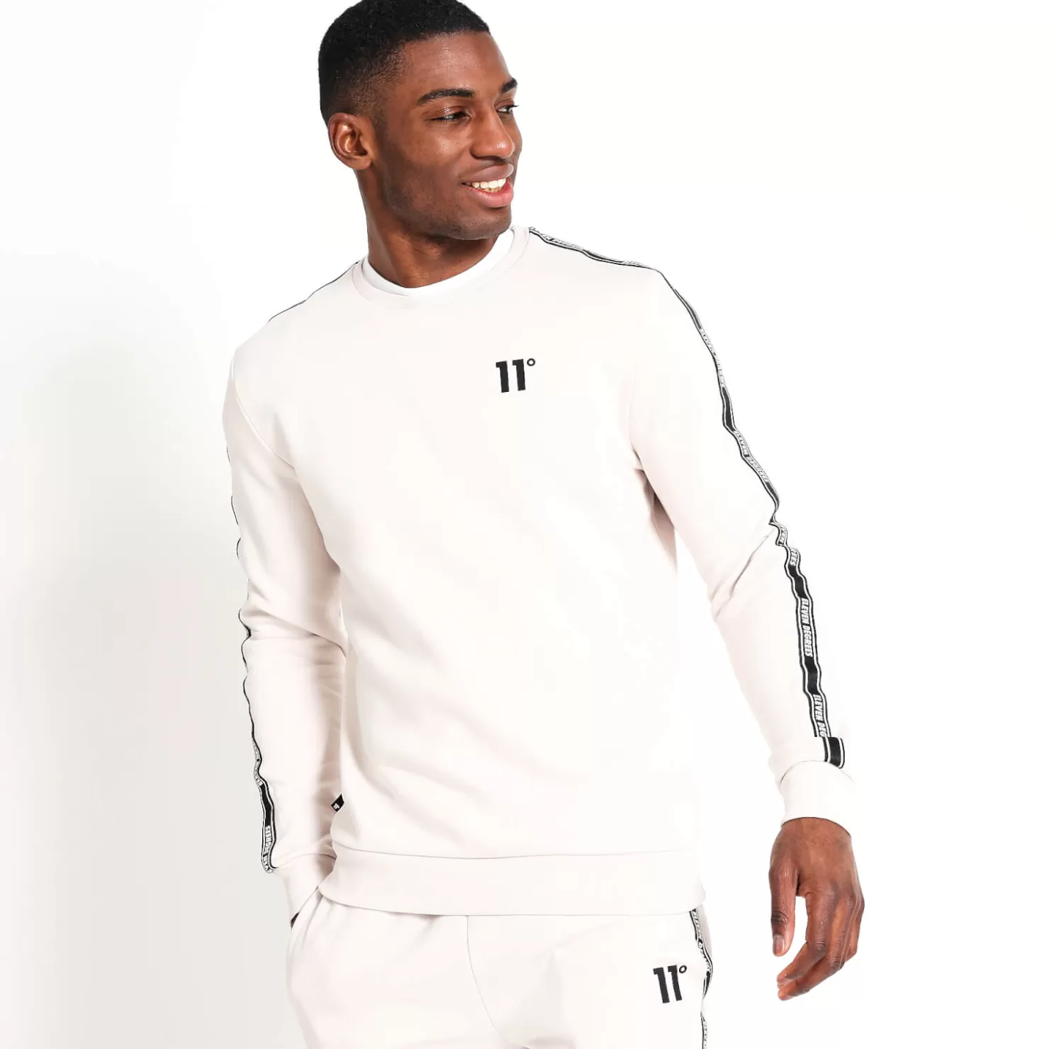 11 Degrees Sweatshirts< Taped Sweatshirt - Seed Beige