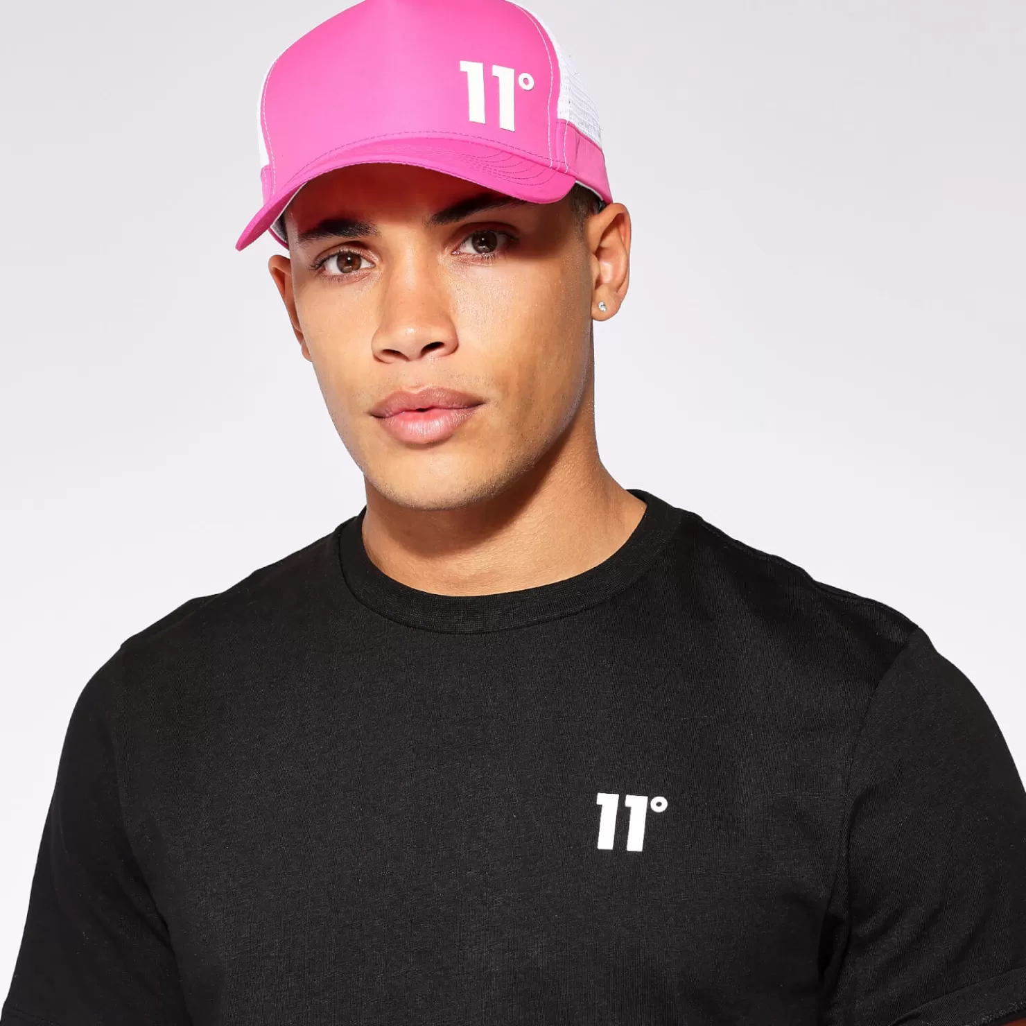 11 Degrees Caps & Hats< Trucker Cap - Neon Pink Glo / White