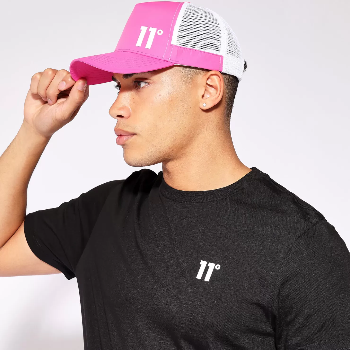 11 Degrees Caps & Hats< Trucker Cap - Neon Pink Glo / White