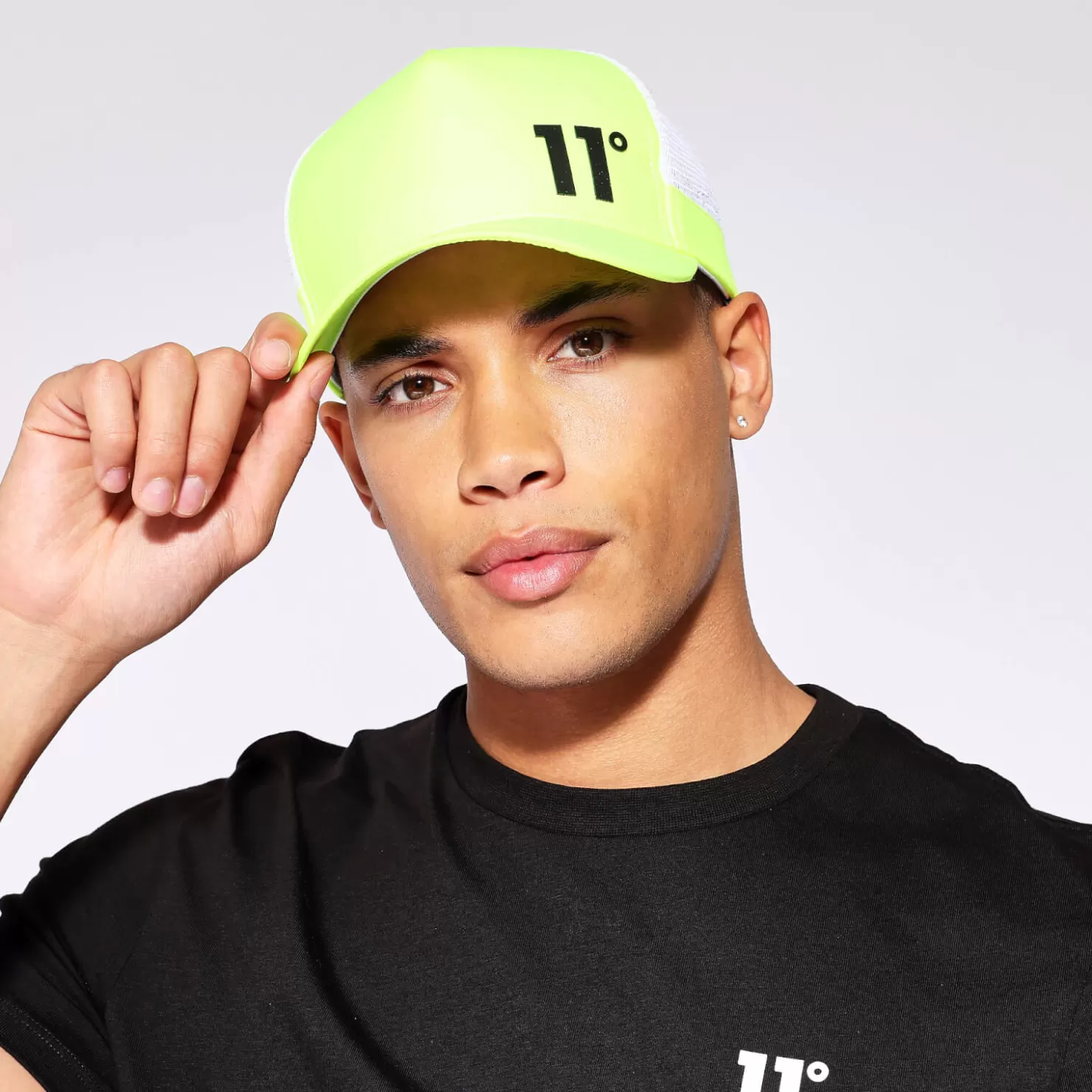 11 Degrees Caps & Hats< Trucker Cap - Safety Yellow / White