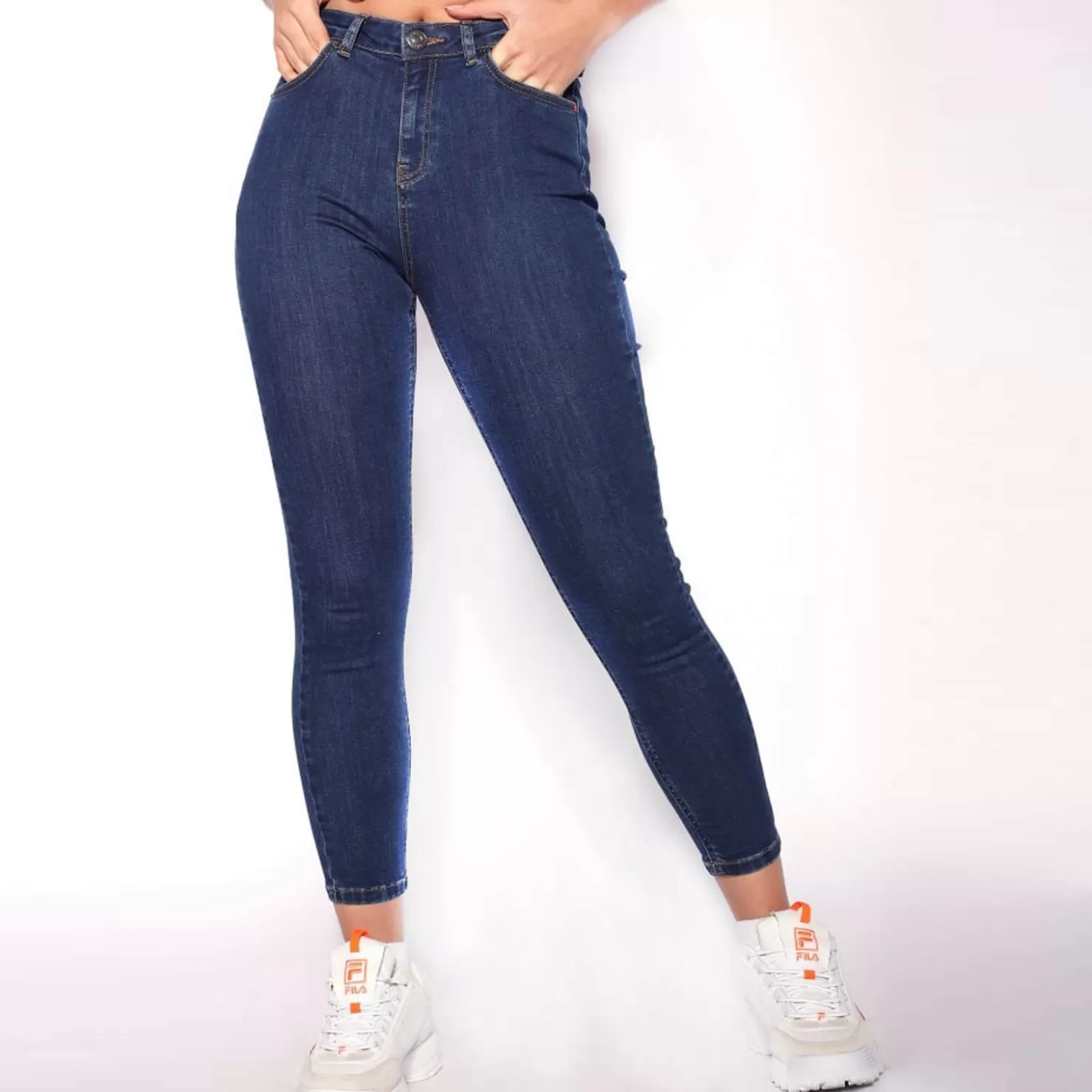 11 Degrees Jeans< Womens High Waisted Super Skinny Jeans – Indigo Wash