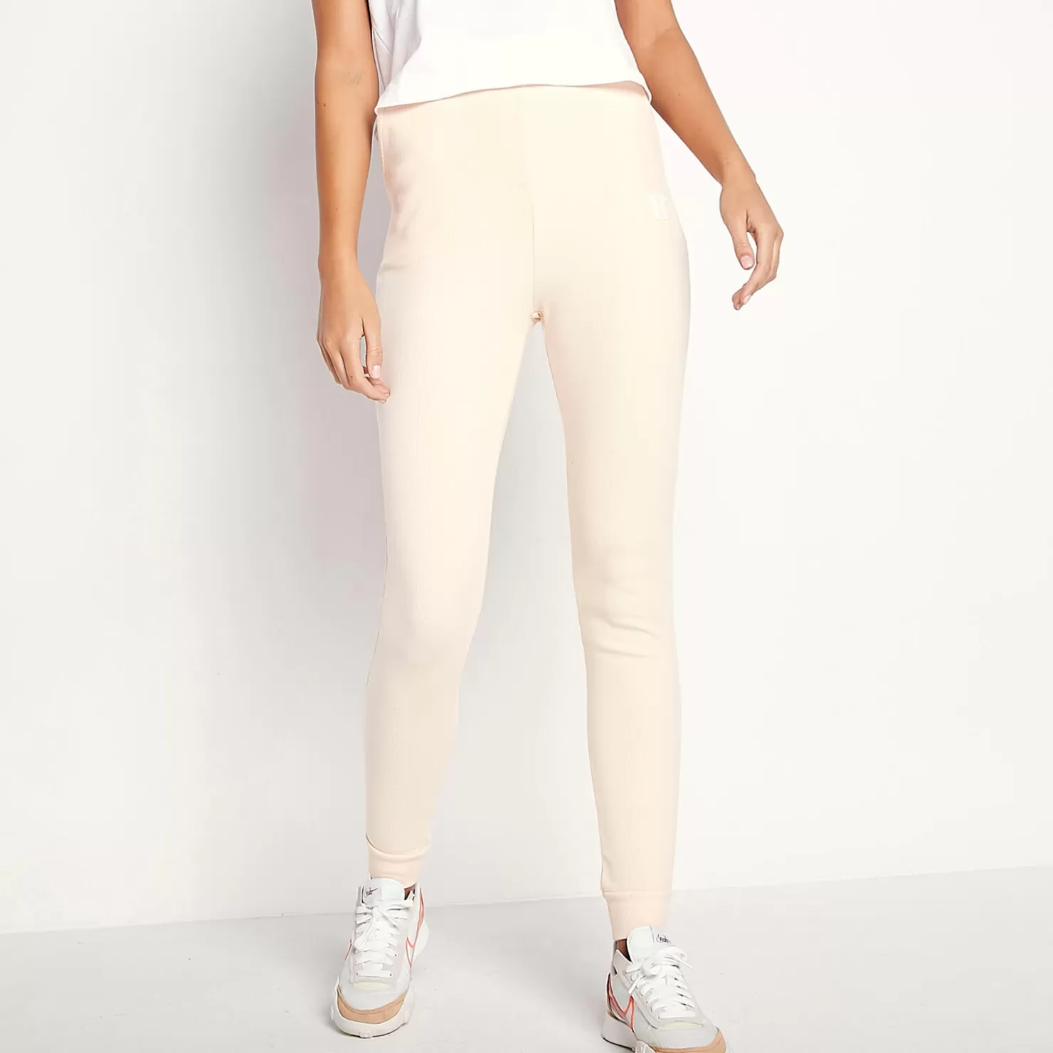 11 Degrees Joggers< Womens Sustainable Slim Fit Rib Lounge Joggers – Sunkiss Pink