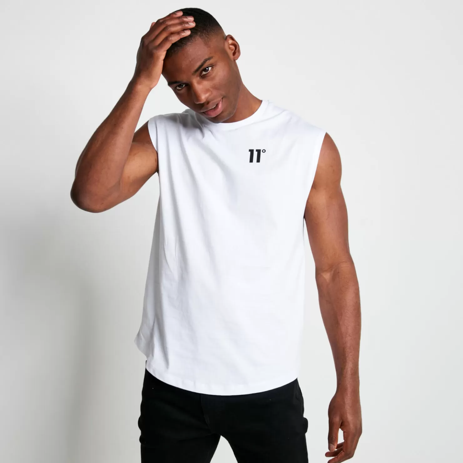 11 Degrees T-Shirts<Core Cut-Off T-Shirt – White