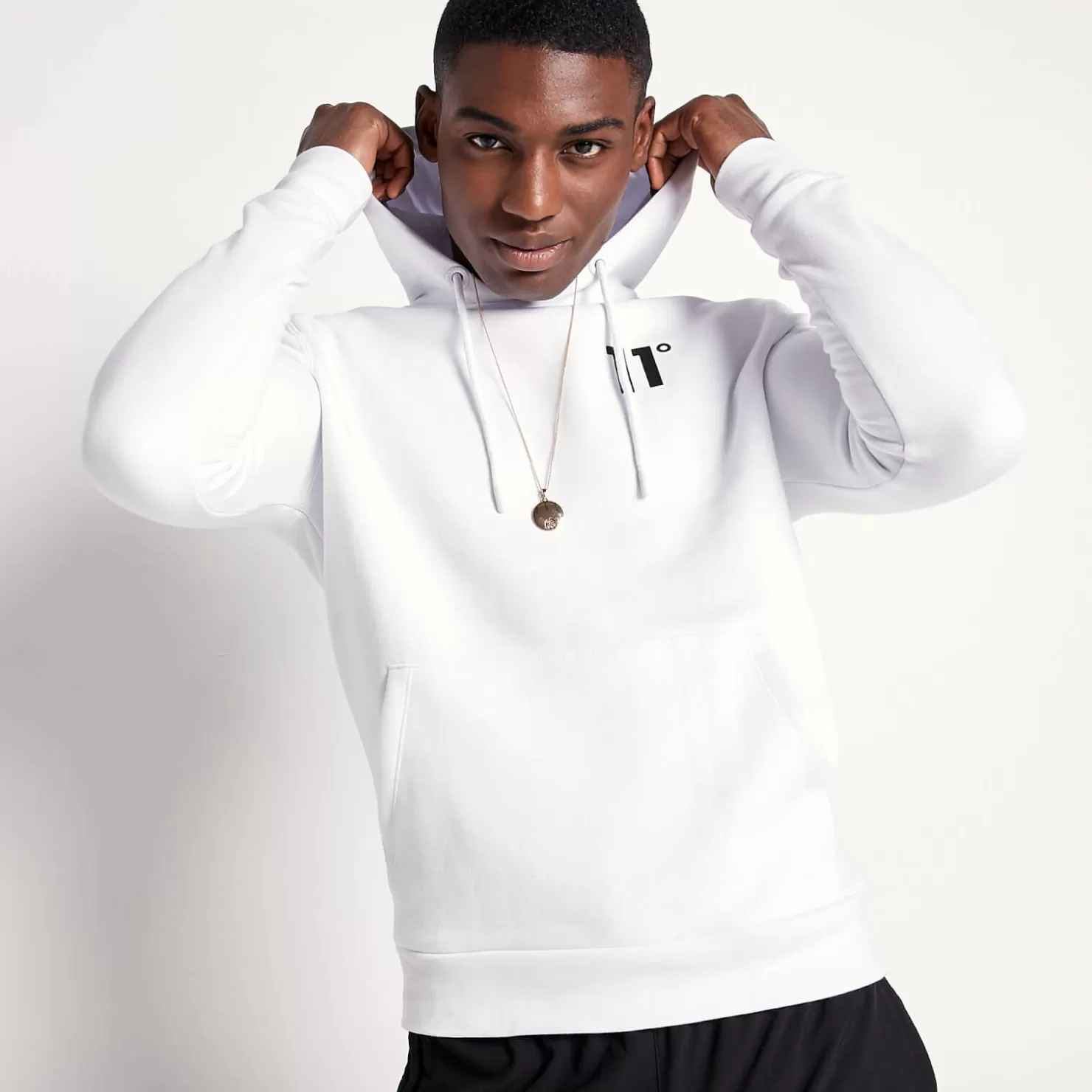 11 Degrees Hoodies<Core Hoodie – White