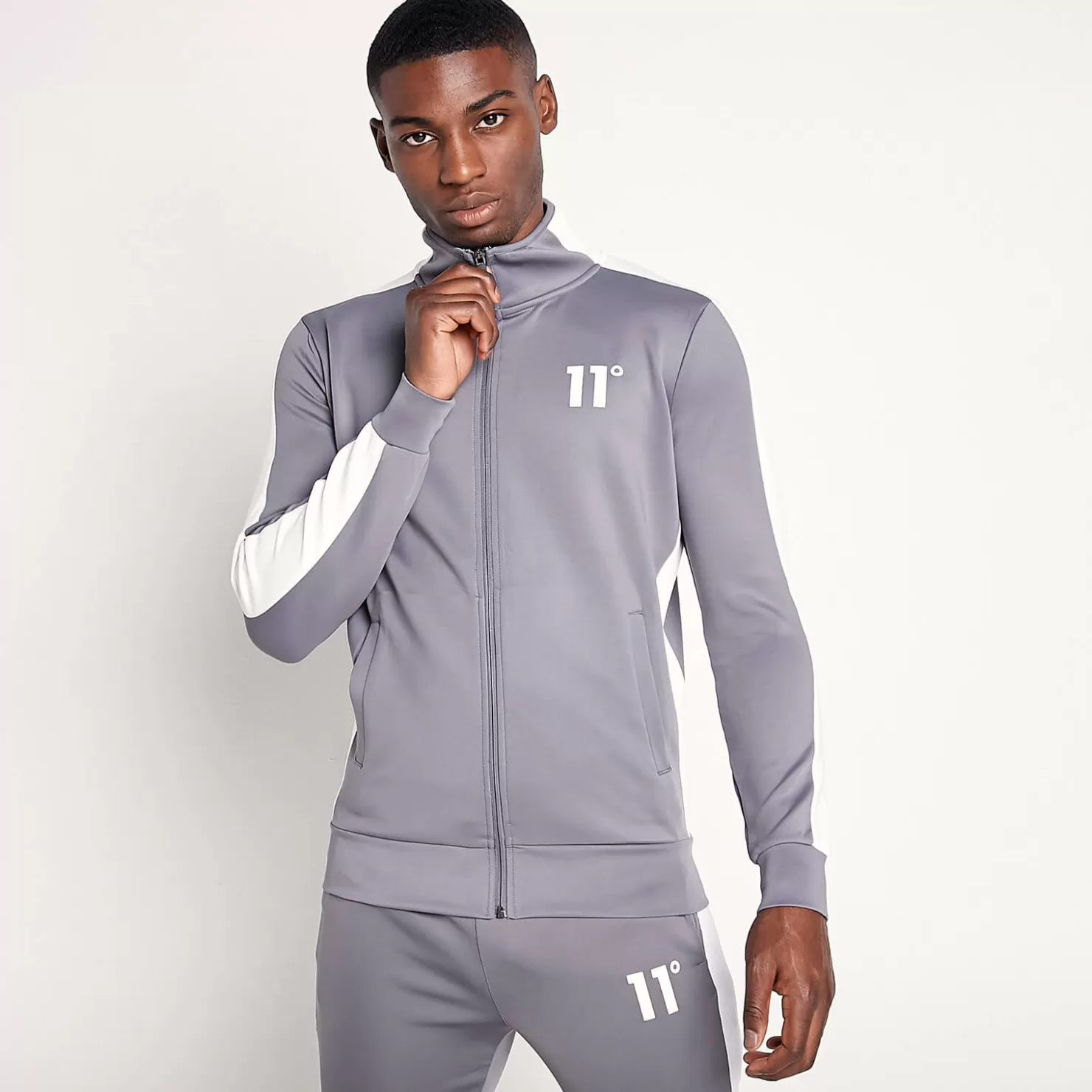 11 Degrees Tracksuits<Core Track Top – Steel / White