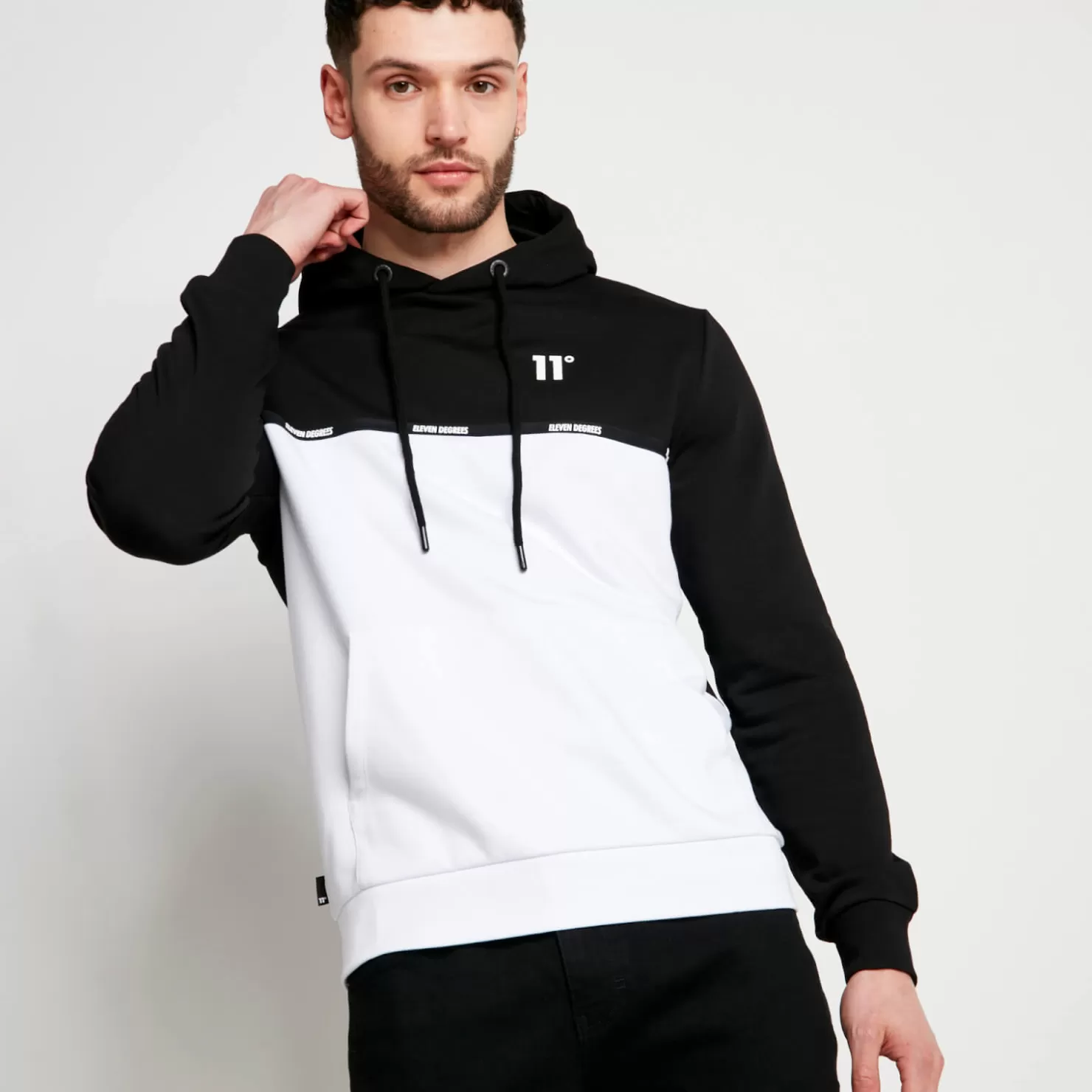 11 Degrees Hoodies<Energy Hoodie – Black/ White