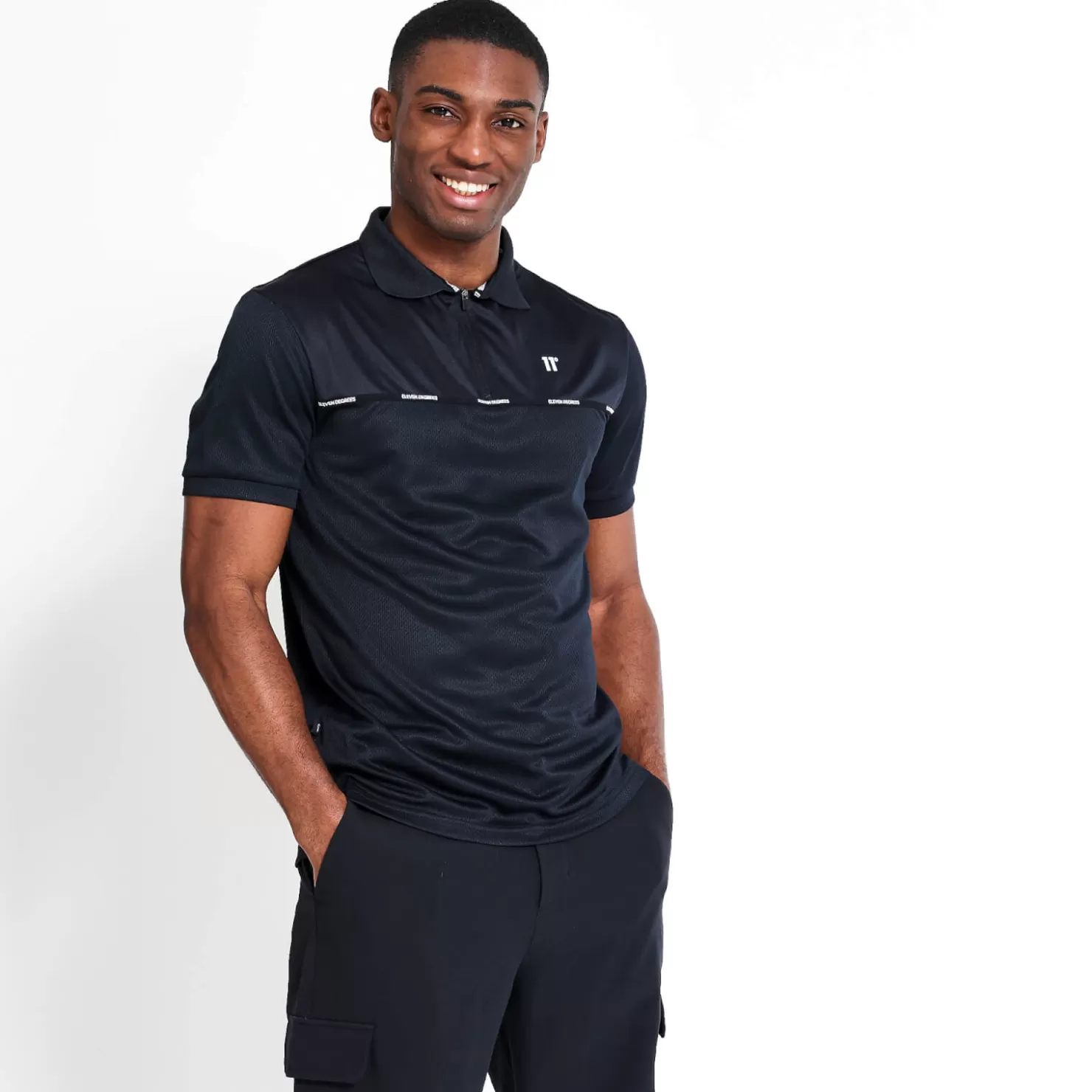 11 Degrees Polo Shirts<Golf Polo Shirt – Black
