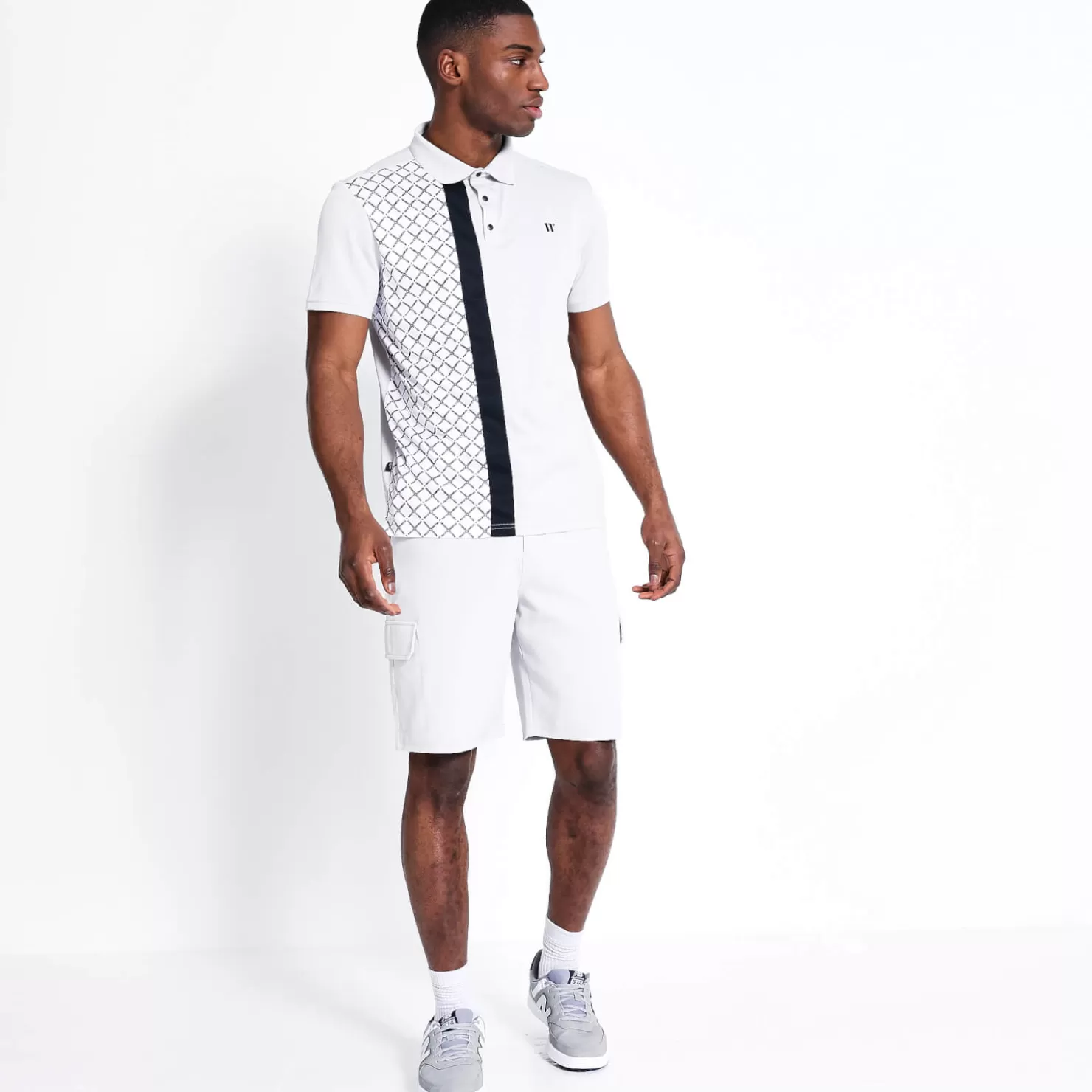 11 Degrees Polo Shirts<Golf Polo Shirt – Vapour Grey/ White/ Black