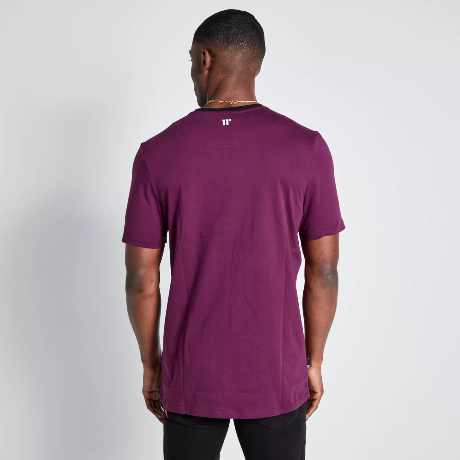 11 Degrees T-Shirts<Tall Cut And Sew Short Sleeve T-Shirt – Plum Purple/Black/Limeade